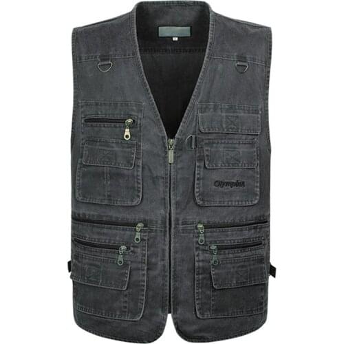 Men Multi Pocket Photograph Waistcoat 5Xl 6Xl 7Xl New Male Casual Summer Big Size Cotton Sleeveless Vest with Many 16 Pockets