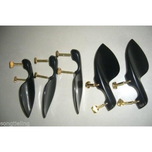 Nice 2 pcs violin chin rest with bracket 4/4 Ebony wood #6392