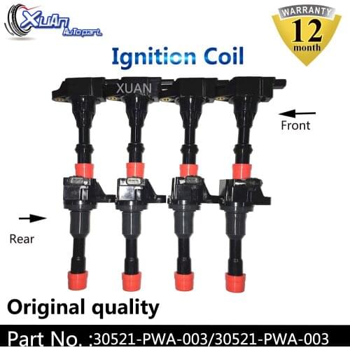 XUAN 8x Front & Rear Ignition Coil 30520-PWA-003 30521-PWA-003 For Honda CITY Civic 7 8 VII VIII JAZZ FIT 2 3 III 1.2 1.3 1.4