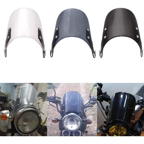 Motorcycle ABS Compact Sport Wind Deflector Retro Windshield 5-7'' Headlamp Universal for YAMAHA XJ400 Harley '04-later XL Model