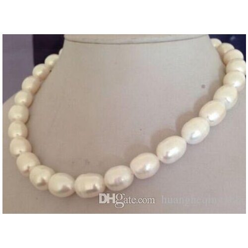 Beautiful 10-13MM south sea natural white pearl necklace 18inch choker