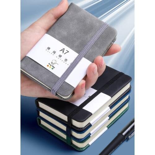Mini Pocket Notebook Small Hardcover Leather A7 Notebook Time Planner Notepad Memo Diary Reminder Book School Stationery
