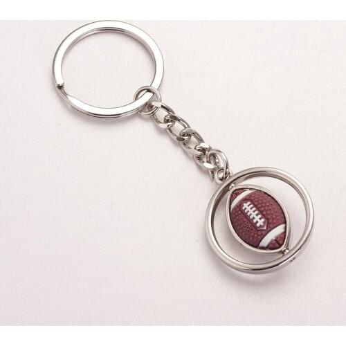 BUDROVKY Metal Rugby Keychain 360 Rotatable Keychain Sports Fashion Gift Dropshipping