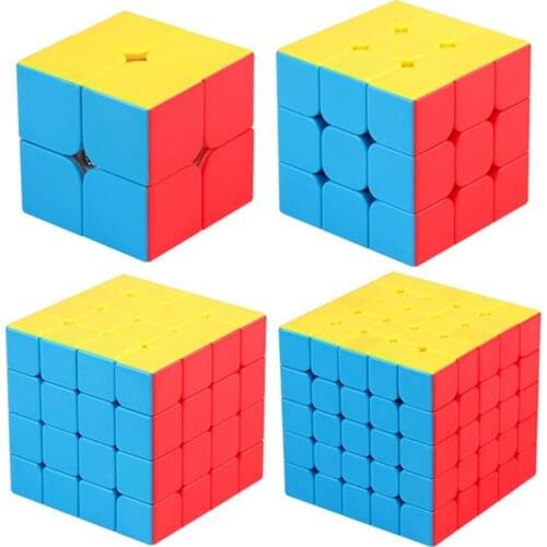 MoYu Magic Cube Set 4pcs 2x2 3x3 4x4 5x5 Speed Magic Cube Educational Puzzle toys Magic Cubes for kids
