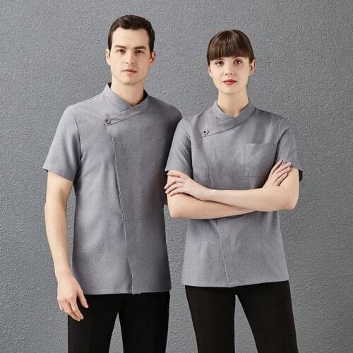 Men and Women Hotel Restaurant Catering Chef Uniform Bakery Cooking Kitchen Jackets Short Sleeve Pastry Sushi Cook Coat Workwear