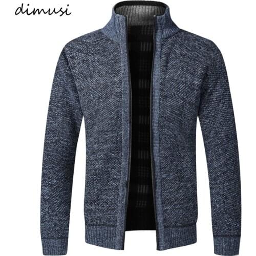 DIMUSI Mens Sweaters Winter Men Thick Warm Knitted Sweater Jackets Cardigan Coats Male Casual Slim Fit Knitted Clothing