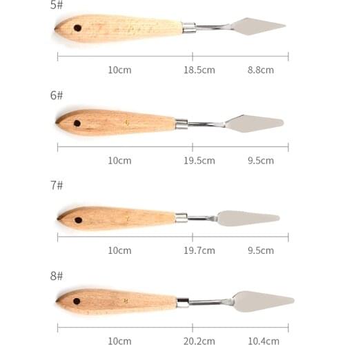 Palette Knife Painting Stainless Steel Spatula Palette Knife Oil Paint Metal Knives Wood Handle H-best