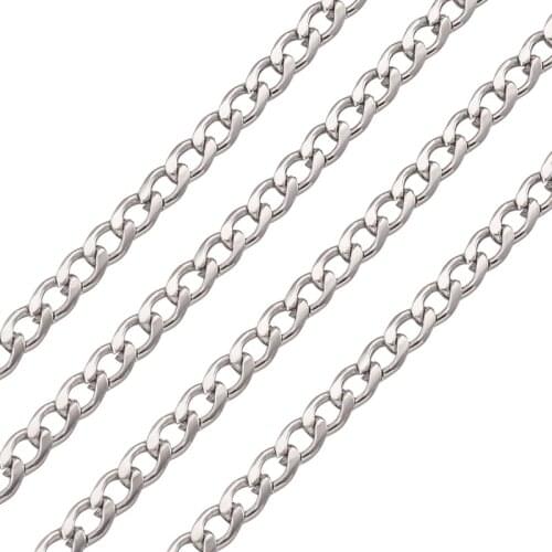 10m 304 Stainless Steel Twist Chains for Jewelry Making DIY Bracelet Necklace Accessories Findings 4.5x3x1mm