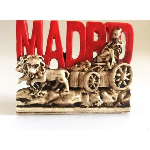 Handmade Painted Madrid Sculpture 3D Fridge Magnets World Tourism Souvenir Refrigerator Magnetic Stickers Home Decoration