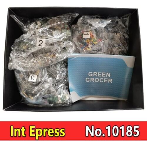 1:1 City Street View Series Green Grocer Shop Store 10185 2462Pcs Bricks Building Blocks Education Toys Girl Gifts