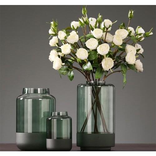 Light Luxury Flower Arrangement Glass Vase Transparent Nordic Creative Simple Modern Living Room Dried Flower Decoration