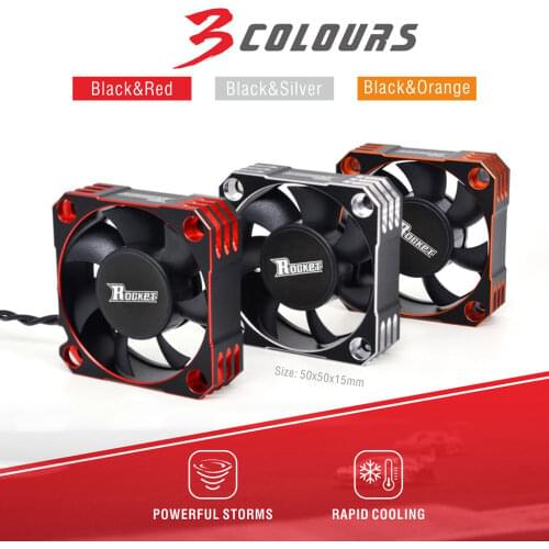 Rocket 5015 50mm Aluminum Motor Cooling Fan 8.5V/10000RPM for 1/8 1/5 1/6 RC Car Truck Sensored Brushless Motor