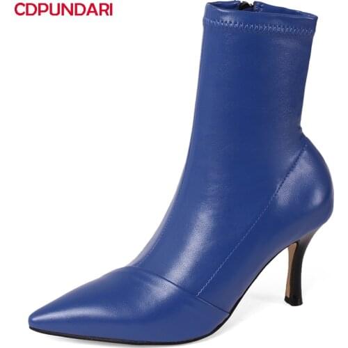 Ladies Sexy Stiletto High Heels Ankle Boots Women Autumn Winter Modern Short Boots Party Shoes Bottine Femme Botines Mujer