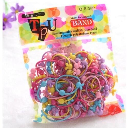 20PCS/LOT Girls Hair Accessories Little Girls TPU Hair Band Set Cute Animal Head Shape Hair Tie Set Kids Hair Ring Set Mix Color
