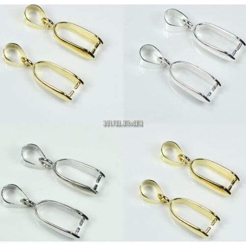 20pcs/lot Wholesale 24x7mm Big Large Pendant Connectors Pinch Bails Pendant Clip Clasp Jewelry Findings DIY Jewelry Accessories