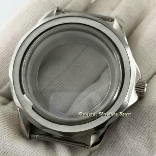 41mm Steel Silver Watch Case Glass Back Sapphire Crystal Fit NH35 NH36 ETA2836 DG2813 3804 Miyota 8215 821A 8205 8200 Movement