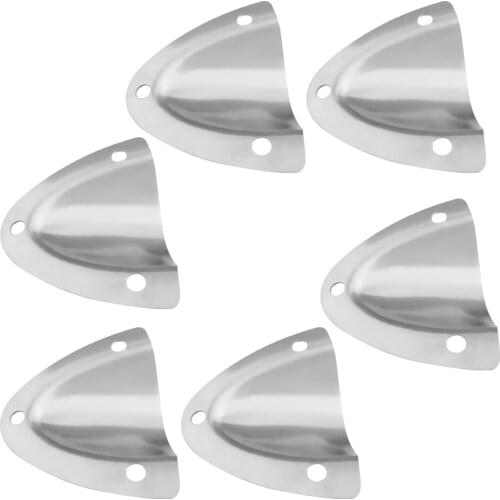 6pcs Stainless Steel Large Clamshell Vent / Wire Cable Cover For Boats