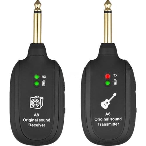 A8 Guitar Wireless System Transmitter Receiver wireless guitar transmitter Built-in Rechargeable
