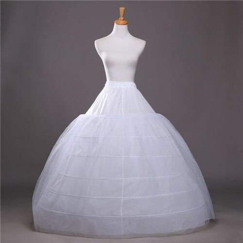 Ball Gown Petticoats For Wedding Dresses Elastic 6 Hoops One Tiers Dress Underskirt Crinoline Wedding Accessories 2021