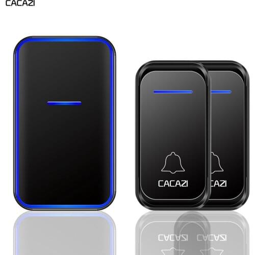 CACAZI Wireless Doorbell Waterproof 300M Remote 1 2 Button 1 2 Receiver US EU UK Plug Smart Home Welcome Calling Door Bell