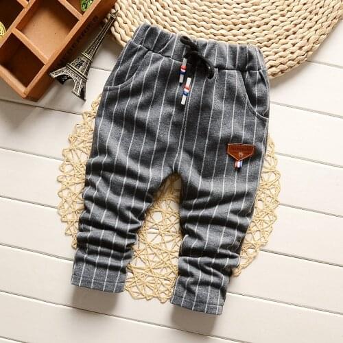 F 0-2Y Fashion Boys Slim Straight Trousers Toddler Infant Boys Casual Long Pants Kids Baby Children Cotton Stripe Bottoms
