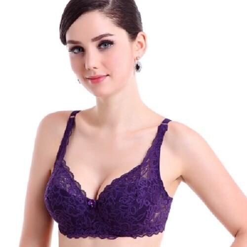 Push Up Bra Plus Size A B C D E Cups Sexy Breathable Underwear Comfort Lingerie Women Underwire Brassiere Thick Padded Bralette