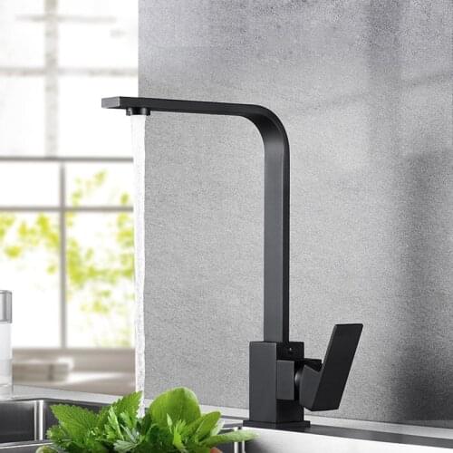 Black Water Kitchen Faucet Mixer Kitchen Tap Single Handle Deck Mounted Water Mixer Taps