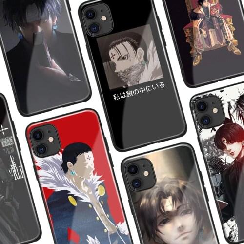 Chrollo Lucilfer Chains HxH Anime Glass Silicone Phone Case for iPhone SE 6s 7 8 Plus X XR XS 11 12 Mini Pro Max Cover Shell