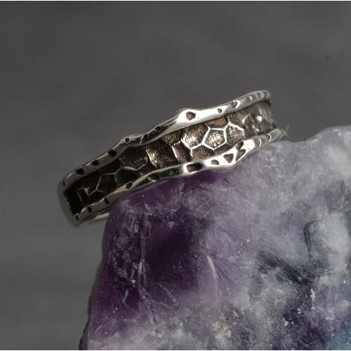 Design Wave Couple Silver ring men 925 retro Female Resizable Opening Rings TJ-41