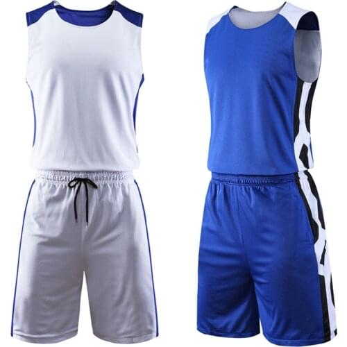Men Reversible Basketball Jerseys Shorts Side Pocket Women College Basketball Uniforms Kits throwback Basketball Shirt Sets 1712
