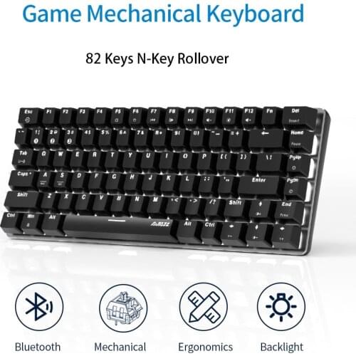 Ajazz AK33 Bluetooth 5.0 Wireless Gaming Mechanical Keyboard with Red Switch Dual Mode Connection for Gamer Desktop PC Laptop