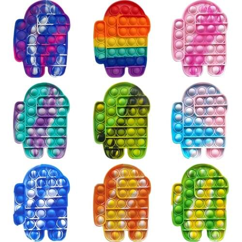 Pop it Toy Rainbow Bubble Game Adult Children Sensory Game Tool to Relieve Autism Free Shipping Accessories Durable