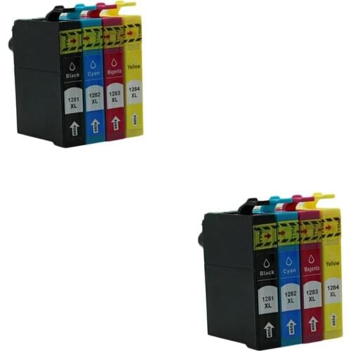 8pcs Cartridge Luocai for Epson T1281-1284 Stylus SX125 SX130 SX420W SX235W SX440W SX430W SX425W SX435W SX438 SX445W S22 Printer