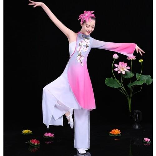 Chinese Style Hanfu Classical Dance Costume Adult Female Folk Dance Yangge Costumes Fan Traditional Chinese Dance Costume TA2616