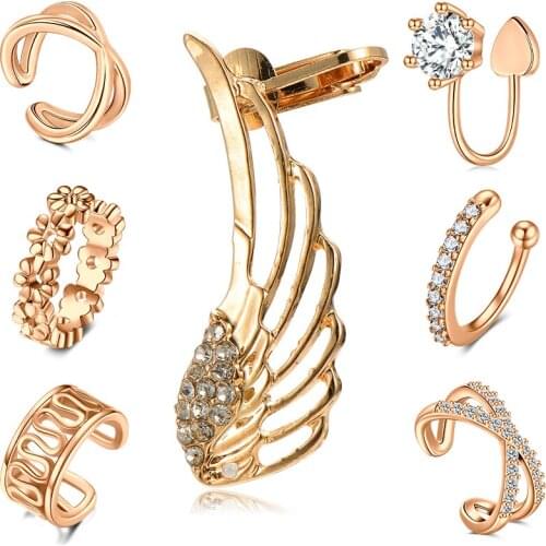 Ear clip Stainless Steel Ear Cuff Helix Cartilage Clip on Earrings Non Piercing Cartilage Earrings for Women Girls Supplies