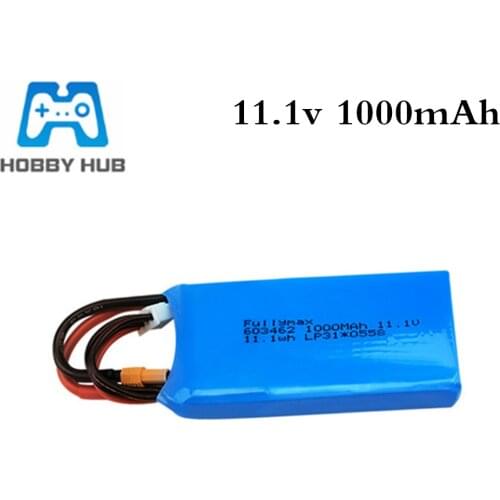 11.1V 1000mAh Lipo Battery For XK X450 FPV RC Drone Spare Parts 3s 11.1v Replace Rechargeable Batteries XT30 Plug 1pcs