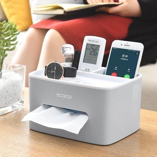 Desktop Home office storage Box Multi-functional Remote Control Case Cosmetic Organizer Holder suction paper tissue box