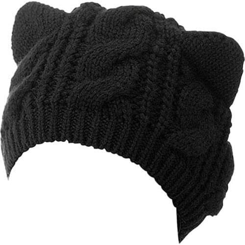 1PC Animal Ears Adults Beanies Cotton Korean Style Casual Men Women Skullies Fashion Vintage Western Style Kawaii Unisex Hats