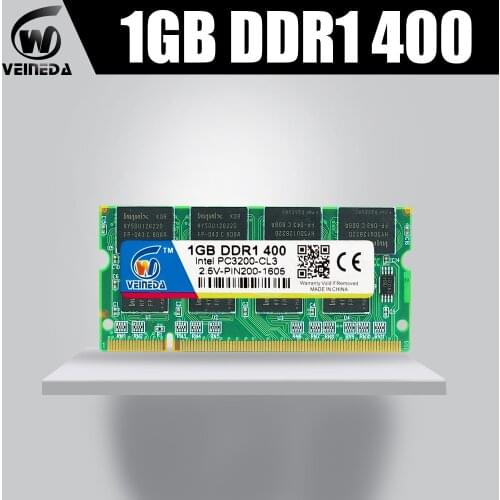 Brand DDR1 1GB 400MHZ PC3200 200Pin Sodimm Laptop Memory 1G 200-pin So-Dimm Ram ddr1 Laptop Memory compatible with 266,333