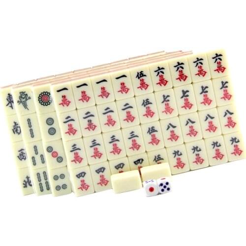 Portable Mahjong Rare Chinese 144 Tiles Mah-Jong Set in Case