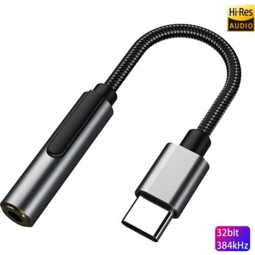 Realtek ALC4050 HIFI DAC Earphone Amplifier USB Type C To 3.5mm Headset Audio Adapter 32bit 384kHz Digital Decoder AUX Converter