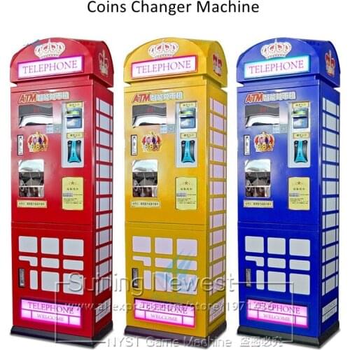 Shopping Malls And Games Center Automatic Money Currency Exchange Bill Token Coins Changer Machine