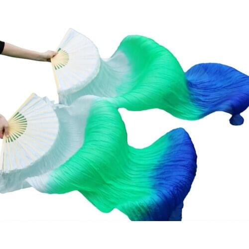 Belly Dance Fan 100% Real Silk/Imitation Silk High Quality Silk Fans Handmade Dyed Silk Fan Dance Veils Pure Natural Silk 1 Pair