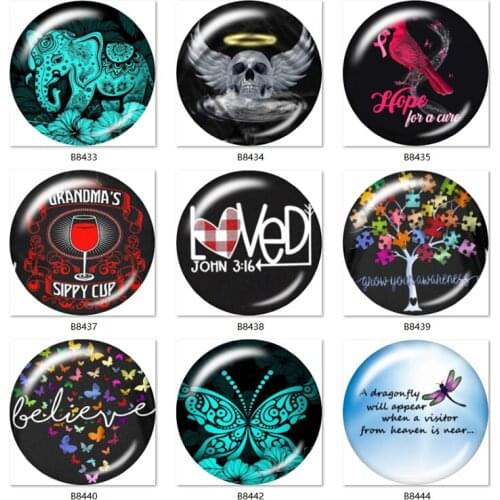 HOPE FAITH 10pcs mixed 12mm/18mm/20mm/25mm Round photo glass cabochon demo flat back Making findings B8422