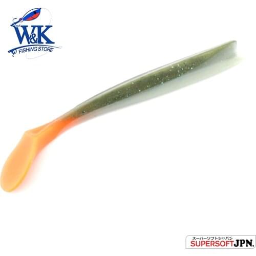 W&K Slug Soft Vinyl Fishing Bait at 14 cm 13 g 4pcs/lot ZIP Fishing Lures with Paddle Tail Swimbaits Boat Fishing Tackle