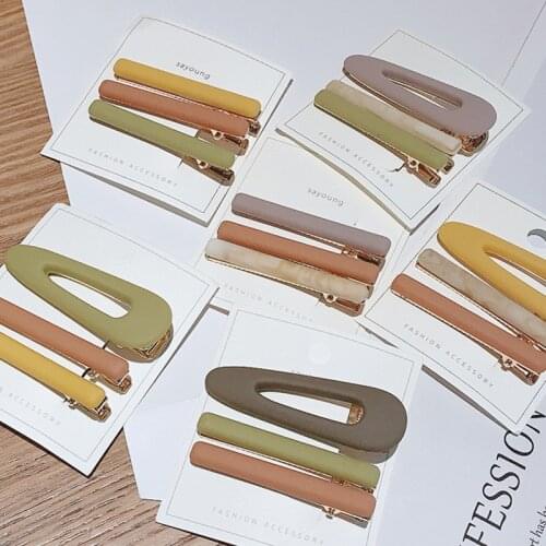 New Fashion Color Small Fresh Simple Trace Bangs Acrylic Hairpin Hair Claw Barrettes for Women Girl Hair Accessories Headdress