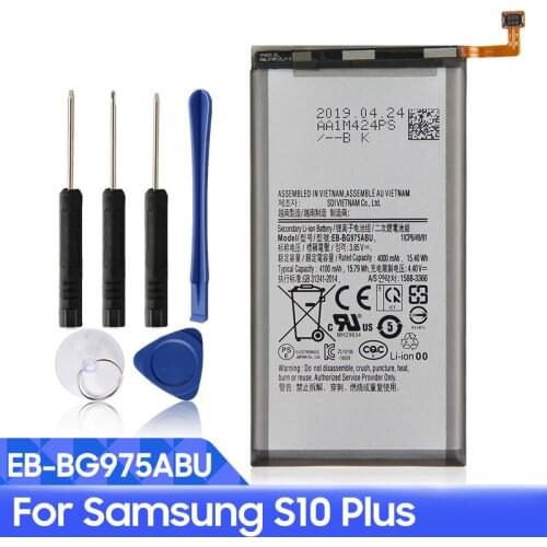 Samsung Original EB-BG975ABU Battery For Samsung Galaxy S10+ S10 Plus SM-G9750 Genuine Replacement Phone Battery 4100mAh
