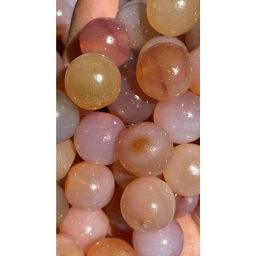 100Pcs/Lot Wholesale Natural Agate Bead Jade Pink Candy Heart Old Object DIY Material Necklace Bracelet Man Woman Jewelry Rare