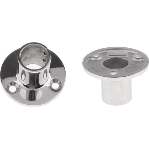 2 Pack Boot Rail / Stanchion Base For Pipe 90 Degree 316 Stainless Steel 25mm