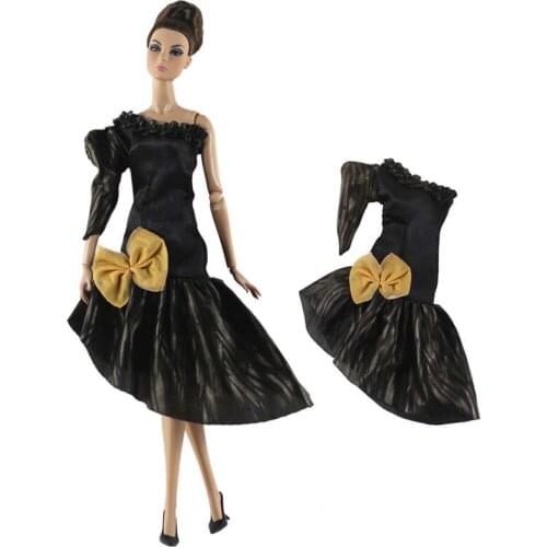 Bowknot One Shoulder Party Dress For Barbie Doll Clothes Princess Gown For Barbie Doll Outfits 1:6 Doll Accessories